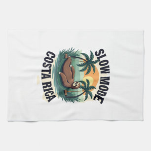 Costa Rica luiaard vintage vakantieshirt Theedoek