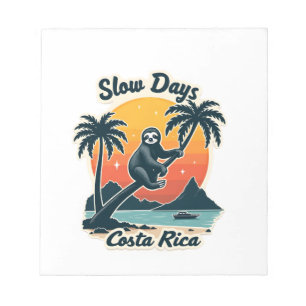 Costa Rica luiaard vintage zonsondergang reis vect Notitieblok