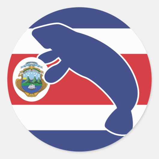 Costa Rica Manatee Costa Ricaans nationaal dier Ronde Sticker (Voorkant)