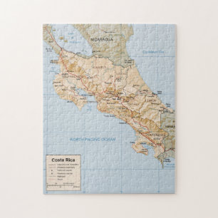 Costa Rica Map (1987) Legpuzzel