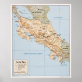 Costa Rica Map (1987) Poster (Voorkant)