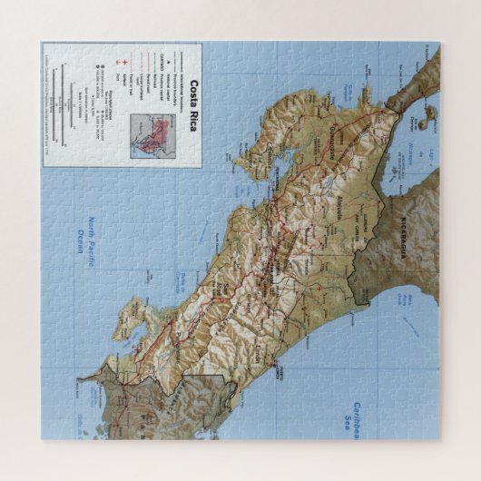 Costa Rica Map (1991) Legpuzzel (Horizontaal)