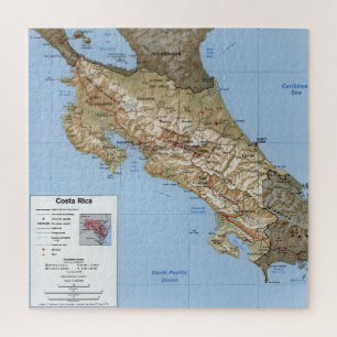 Costa Rica Map (1991) Legpuzzel