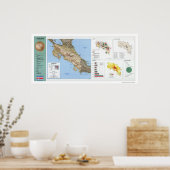 Costa Rica Map 1991 Poster (Keuken)