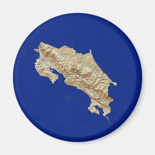 Costa Rica Map Magnet (Voorkant)