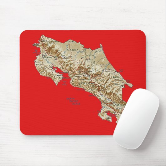 Costa Rica Map Mousepad Muismat (Met muis)