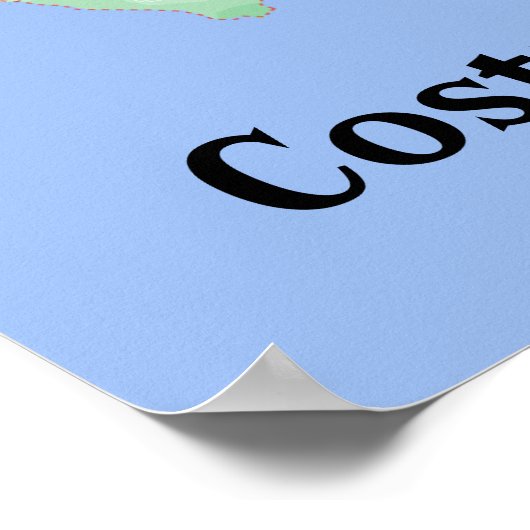 Costa Rica Map Poster Print (Hoek)