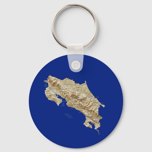 Costa Rica Map Sleutelhanger (Voorkant)