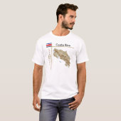 Costa Rica Map + Vlag + Titel T-Shirt (Voorkant volledig)