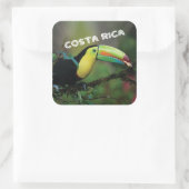 Costa Rica met kleurrijke Toucan Vierkante Sticker (Tas)