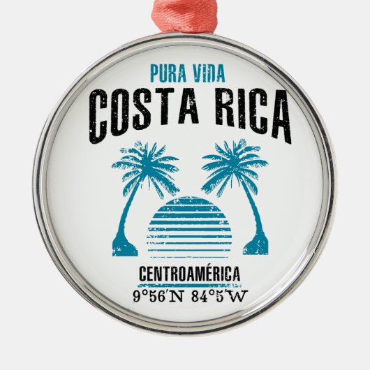 Costa Rica Metalen Ornament (Voorkant)