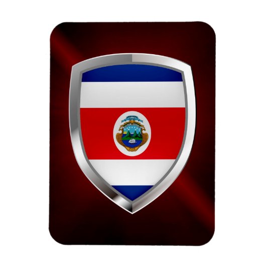 Costa Rica Mettalic Emblem Magneet (Verticaal)
