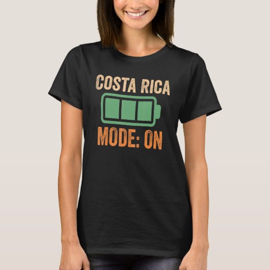 Costa Rica-modus op batterijontwerp T-shirt (Voorkant)