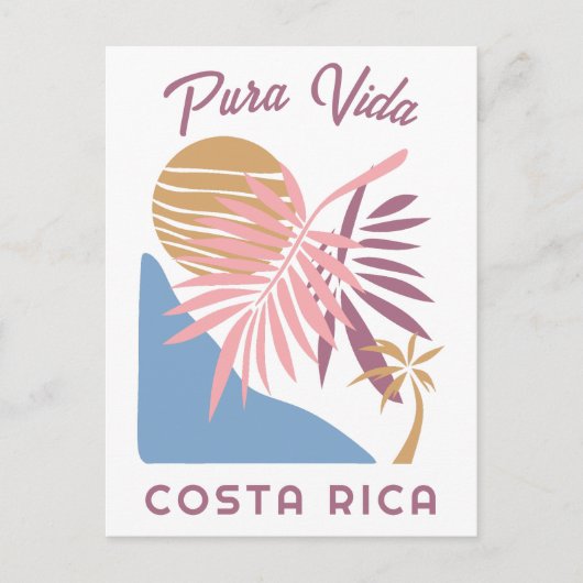 Costa Rica Motto Pura Vida Briefkaart (Voorkant)