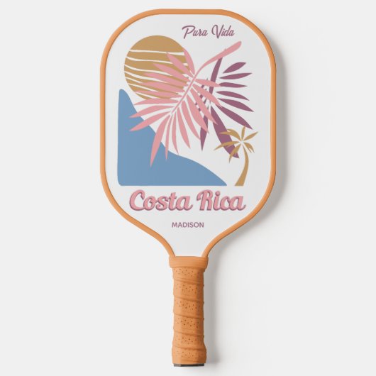Costa Rica Motto Pura Vida Pickleball Paddle (Voorkant)
