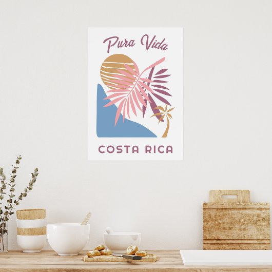 Costa Rica Motto Pura Vida Poster (Keuken)