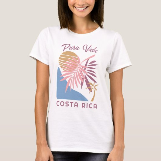 Costa Rica Motto Pura Vida T-shirt (Voorkant)