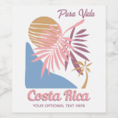 Costa Rica Motto Pura Vida Wijn Etiket (Enkel label)