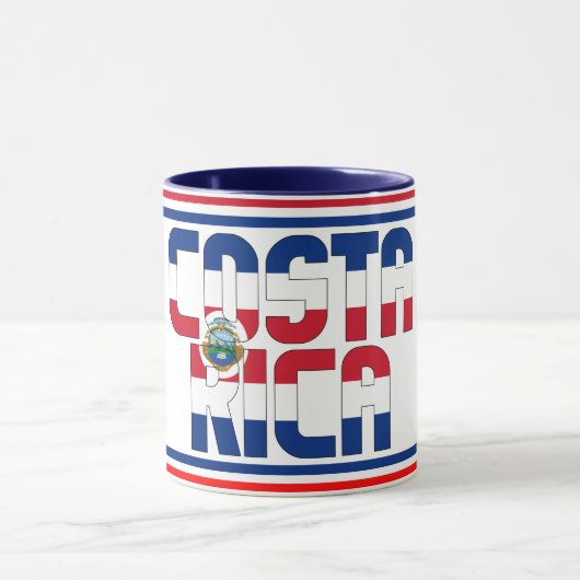 Costa Rica National Flag Patriotic Coffee Mok (Midden)