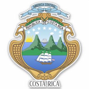 Costa Rica Nationale wapenstilstand Sticker