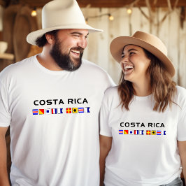 Costa Rica Nautical Maritime Sailing Flags T-shirt