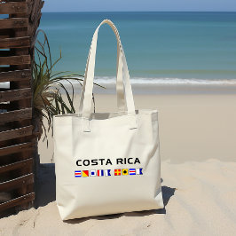 Costa Rica Nautical Maritime Sailing Flags Tote Bag