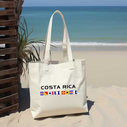 Costa Rica Nautical Maritime Sailing Flags Tote Bag