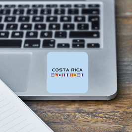 Costa Rica Nautical Maritime Sailing Flags Vierkante Sticker