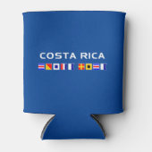 Costa Rica Nautical Maritime Sailing Vlaggen donke Blikjeskoeler (Voorkant)