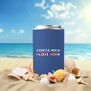 Costa Rica Nautical Maritime Sailing Vlaggen donke Blikjeskoeler