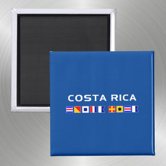 Costa Rica Nautical Maritime Sailing Vlaggen donke Magneet