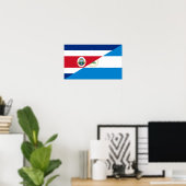 costa rica nicaragua halve vlag poster (Thuiskantoor)