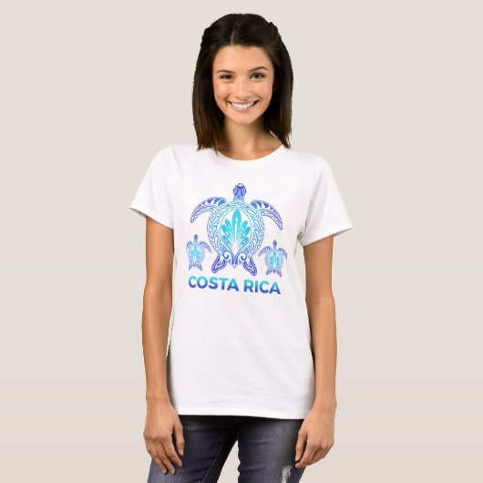  Costa Rica Ocean Blue Zee Turtle Souvenirs T-shirt (Voorkant volledig)