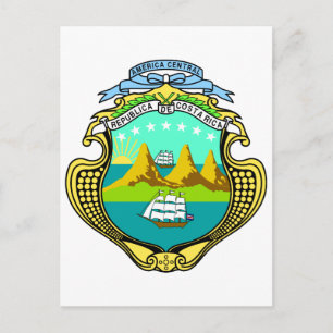 Costa Rica Officieel wapenschild, heraldry-symbool Briefkaart