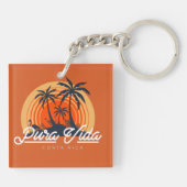 Costa Rica Oranje Beach Pura Vida Sleutelhanger (Achterkant)