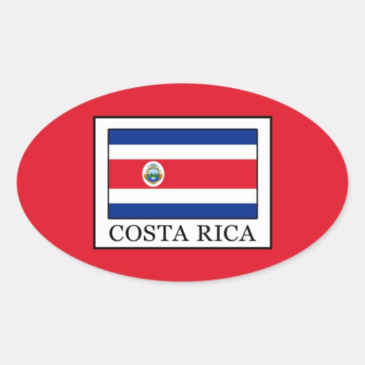 Costa Rica Ovale Sticker (Voorkant)