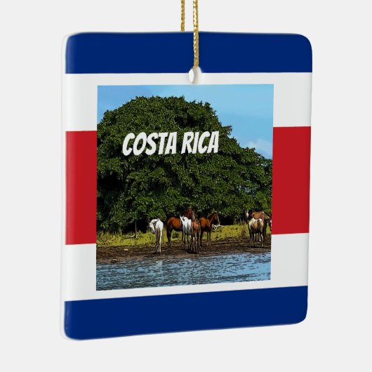 Costa Rica - Paarden bij het water Keramisch Ornament (Rechts)