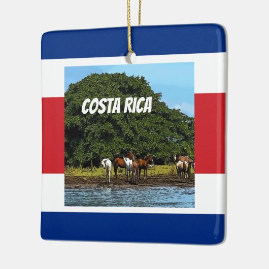 Costa Rica - Paarden bij het water Keramisch Ornament (Links)