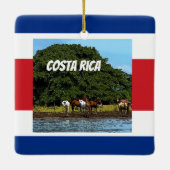 Costa Rica - Paarden bij het water Keramisch Ornament (Achterkant)