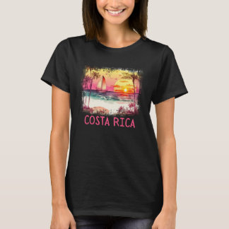 Costa Rica Palm Tree Beach Vakantie Zomer en Sur T-shirt