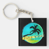 Costa Rica Palm Tree Pura Vida Logo Sleutelhanger (Voorkant)