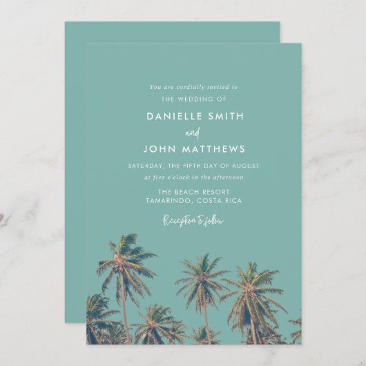 Costa Rica Palms Beach Weddenschap Kaart (Voorkant / Achterkant)