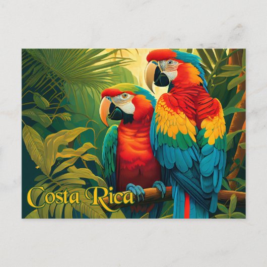 Costa Rica Papegaaien Briefkaart (Voorkant)