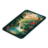 Costa Rica Parrot Illustration Travel Art Vintage Magneet (Linkerzijde)