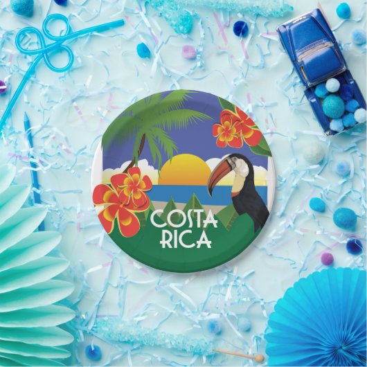 Costa Rica-partij Papieren Bordje (Feest)