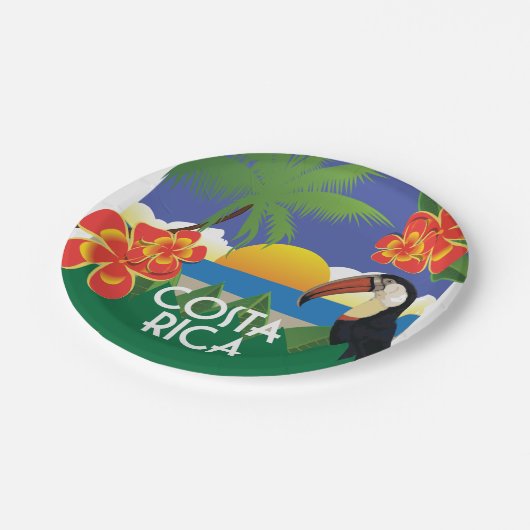 Costa Rica-partij Papieren Bordje (Gekanteld)