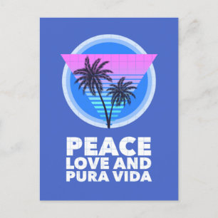Costa Rica Peace Love en Pura Vida Briefkaart