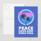 Costa Rica Peace Love en Pura Vida Briefkaart (Voorkant / Achterkant)