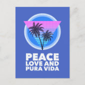 Costa Rica Peace Love en Pura Vida Briefkaart (Voorkant)