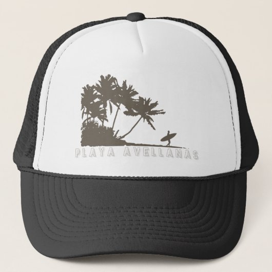 Costa Rica Playa Avellanas Surfer Trucker Hat Trucker Pet (Voorkant)